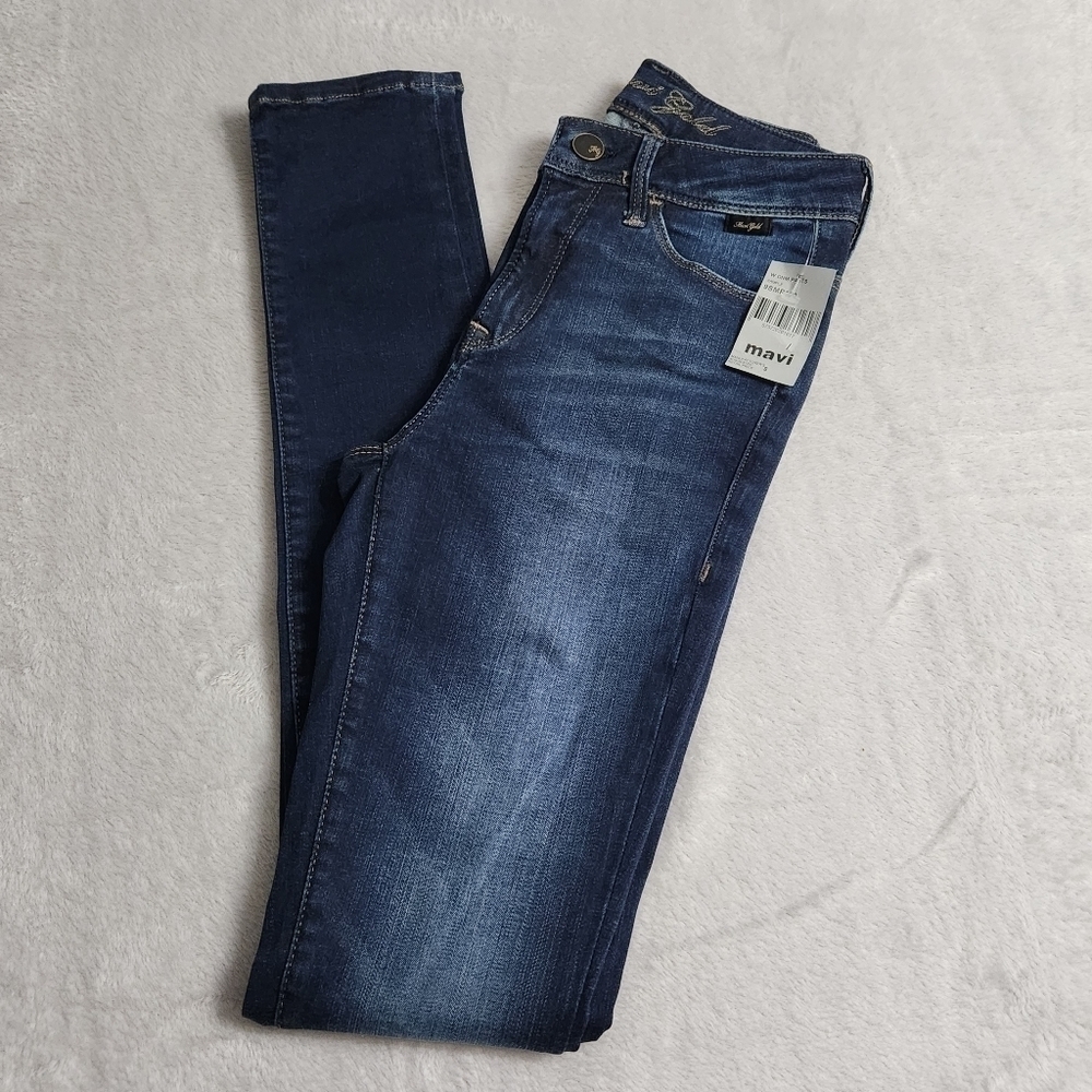 Mavi Jeans Womens 25 High Rise Skinny Stetch Dark Denim